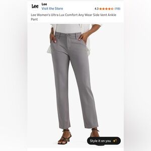 Lee Women's Gray Straight-Leg Ankle Pants